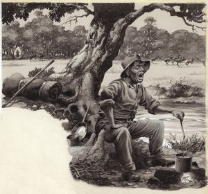 Jolly Swagman (gouache op papier)