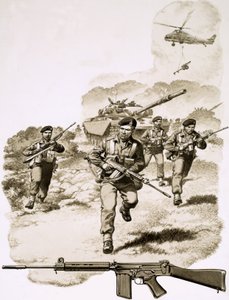 Britse infanterie met het SLR-geweer