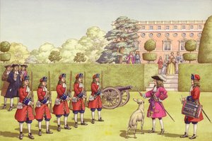 De jonge hertog van Gloucester had zijn eigen leger om mee te spelen (gouache op papier)