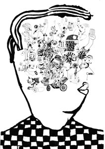 Whats In My Head, 2014 (pen en penseel)