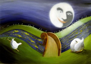 Landschap van de Volle Maan: Illustratie door Patrizia la Porta