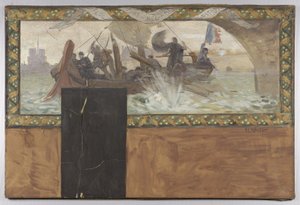 Schets voor het kabinet van de prefect van het Hôtel de Ville de Paris: Fluctuat Nec Mergitur door Paul Emile Mangeant