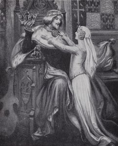 Koning Richard II met de jonge Isabella van Valois door Paul (after) Hardy