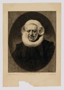 Portret van een oude dame door Paul Adolphe Rajon