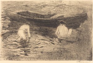 Baden in Talloires, 1888 door Paul Albert Besnard