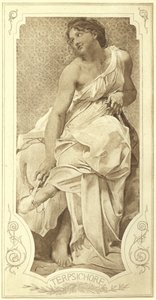 Terpsichore, muze van de koordans (fotogravure)