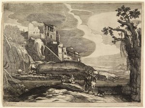 Ruïnes en ruiter door Paul Bril