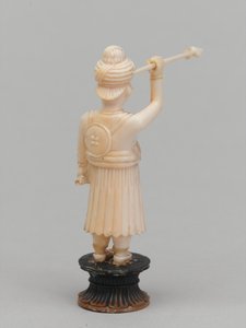Zwarte pion, schaakstuk, India, circa 1820
