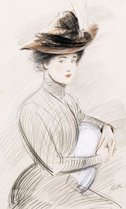 Een elegante dame door Paul Cesar Helleu