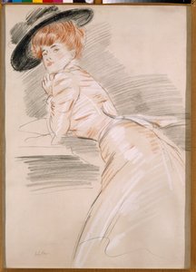Madame Helleu met een Hoed door Paul Cesar Helleu