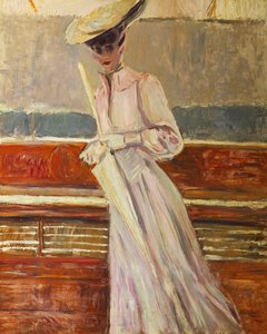 Madame Helleu op de jacht Etoile, ca. 1902 door Paul Cesar Helleu