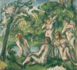 Badhuisgangers door Paul Cézanne