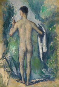 Staande badende, gezien van achteren door Paul Cézanne