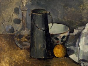 Stilleven met Karaf, Melkkan, Kom en Sinaasappel