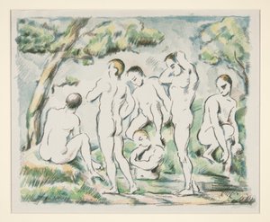 De baders (kleine versie) door Paul Cézanne