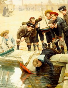 Jongens en hun Zeilboten door Paul Charles Chocarne Moreau