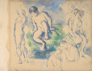 Badhuis recto, Stilleven verso door Paul Cézanne