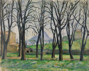 Kastanjebomen bij Jas de Bouffan door Paul Cézanne