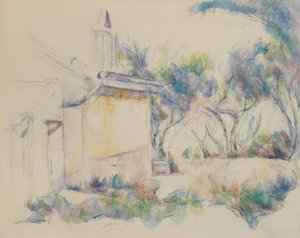 Het huisje van Jourdan door Paul Cézanne