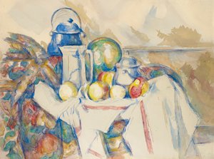 Stilleven met melkkan, meloen en suikerpot, 1900-1906 door Paul Cézanne