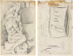 Schets van Anatomische Sculptuur (recto) door Paul Cézanne