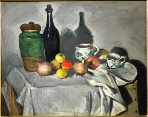 Stilleven (fruit en servies)