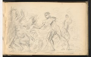 Studie voor "Het oordeel van Paris" of "De verliefde herder" door Paul Cézanne