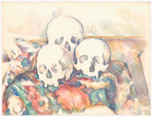 De drie schedels door Paul Cézanne