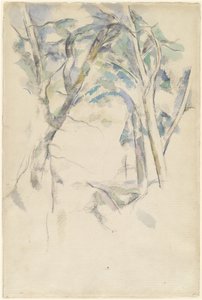 Bomen leunen over rotsen, ca. 1892