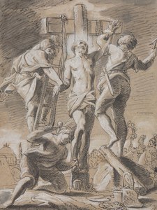 Christus aan het kruis genageld door Paul Decker the Younger