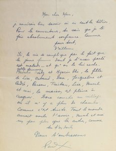 Brief aan Man Ray, betreffende de prestatie van 