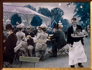 Een avond in de Tivoli-tuinen in Kopenhagen door Paul Fischer