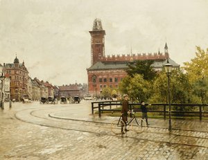 Raadhuspladsen, Kopenhagen, 1893 door Paul Fischer