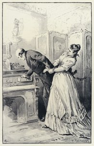 Illustratie voor Anna Karenina: Karenina neemt bezit van de brieven van zijn vrouw