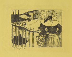 Bretonse vrouwen bij een hek, 1889