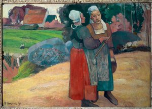 Bretonse boeren (olie op doek) door Paul Gauguin