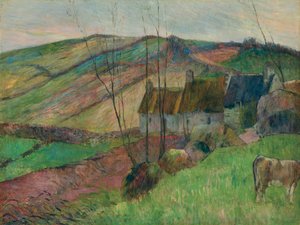 Huisjes op de flanken van Mont Sainte-Marguerite, 1888 door Paul Gauguin