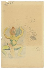Danse maori (aquarel  potlood op papier)