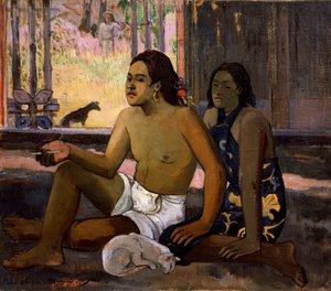 Eiaha Ohipa Niet Werken. Tahitianen in een kamer, 1896