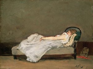 Blonde vrouw op een sofa, 1884 door Paul Gauguin