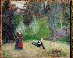 Eerste bloemen van Bretagne. Schilderij door Paul Gauguin door Paul Gauguin