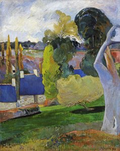 Frans:  Ferme en Bretagne II Een boerderij in Bretagne II door Paul Gauguin