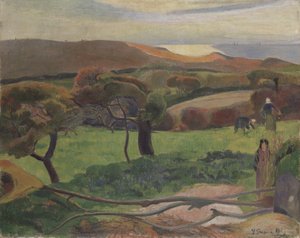 Landschap uit Bretagne door Paul Gauguin