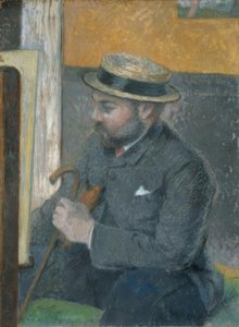 De man met de strohoed door Paul Gauguin
