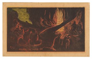 Mahna no varua ino (De duivel spreekt), uit de Noa Noa Suite door Paul Gauguin