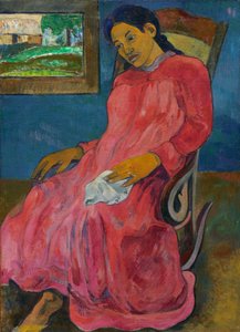 Tahitiaans:  Faaturuma Melancholisch door Paul Gauguin