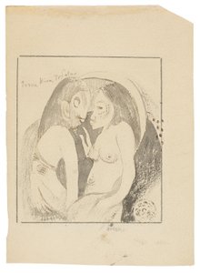 Parau Hina Tefatou (Woorden tussen Godin van de Maan en God van de Aarde) door Paul Gauguin