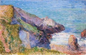 Rotsen aan de Bretonse kust door Paul Gauguin
