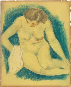 Zittende Naakt Gezien van Boven door Paul Gauguin