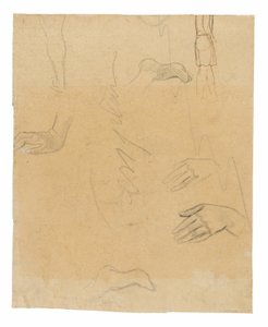 Schetsen van Figuren, Handen en Voeten (gerelateerd aan het schilderij Aha oe feii? [Wat! Ben Je Jaloers?]) door Paul Gauguin